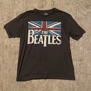 Mens Dark Gray Distressed The Beatles Tshirt